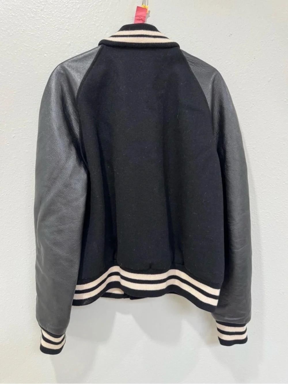 GUCCI Men’s Leather Varsity Jacket 2024 Leather & Black / Wool RARE Sz 56 XL